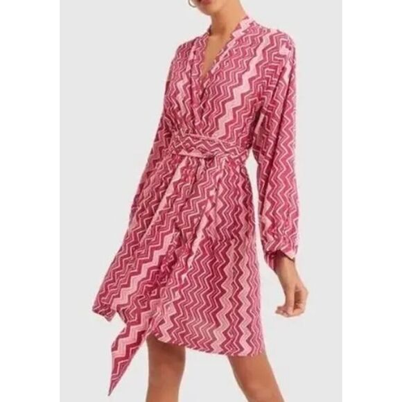 Natalie Martin Nico Mini Dress in Wobbly Stripe Puglia Pink NWT Sz. XS - Picture 1 of 7